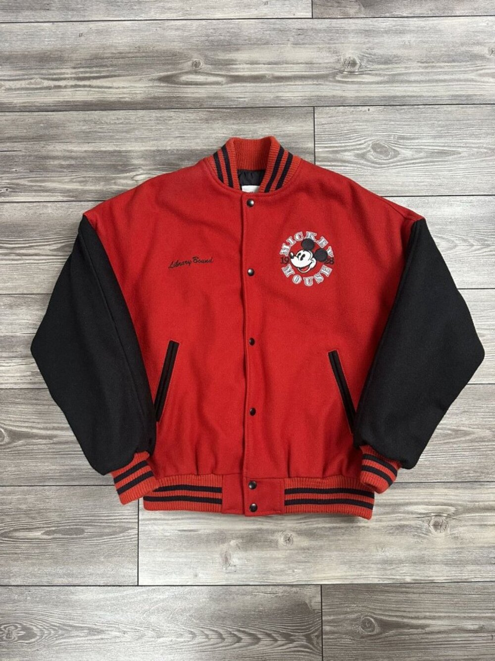 Vintage 90’s Mickey Mouse Library Bound Varsity Jacket